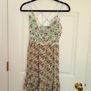 Free People Floral Lace Mini Dress